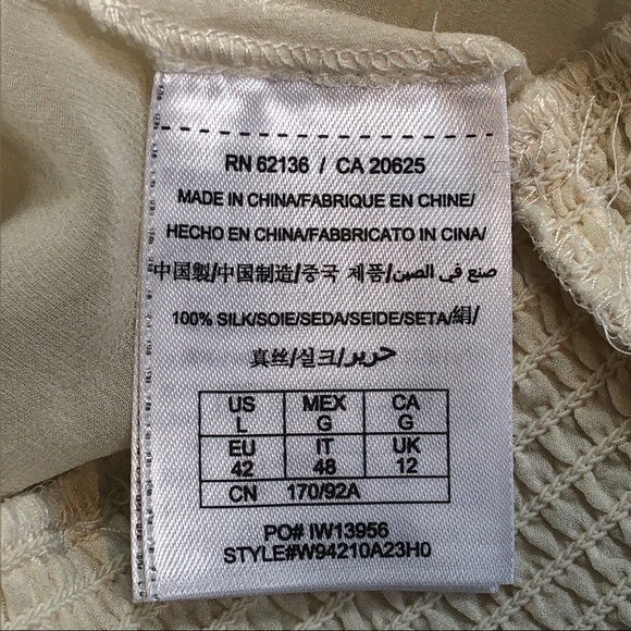 Guess Los Angeles Sheer Silk Cream Top Size L NWT - Picture 11 of 14